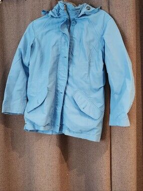 VTG Lands’ End Lightweight Hooded Jacket Blue XS Rain Jacket